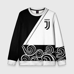Детский свитшот Ювентус геометрия полосы текстура