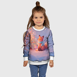 Свитшот детский Лисичка Новый год, цвет: 3D-белый — фото 2