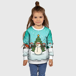 Свитшот детский Снеговик - Новогодний Зож, цвет: 3D-белый — фото 2