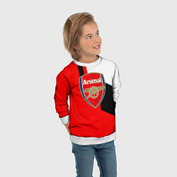 Свитшот детский Арсенал геометрия спорт, цвет: 3D-белый — фото 2