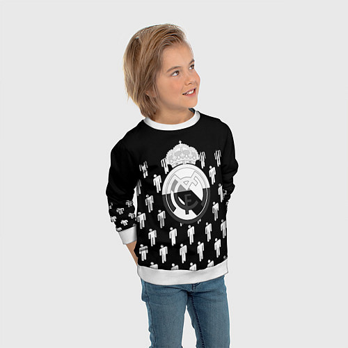 Детский свитшот Реал Мадрид люди краски / 3D-Белый – фото 3