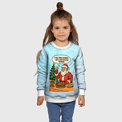 Свитшот детский У нас елка кривая зато стол всегда прямой, цвет: 3D-белый — фото 2