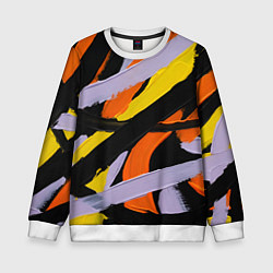 Свитшот детский Полоски краски абстракция, цвет: 3D-белый