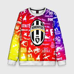 Свитшот детский Фортнайт ювентус градиент, цвет: 3D-белый