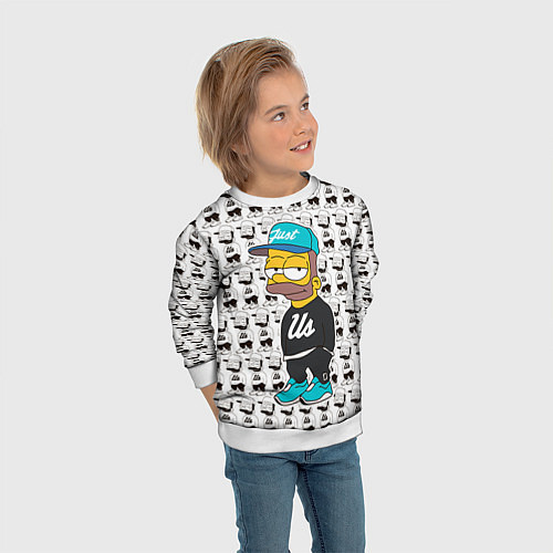 Детский свитшот Bart Just Us / 3D-Белый – фото 3