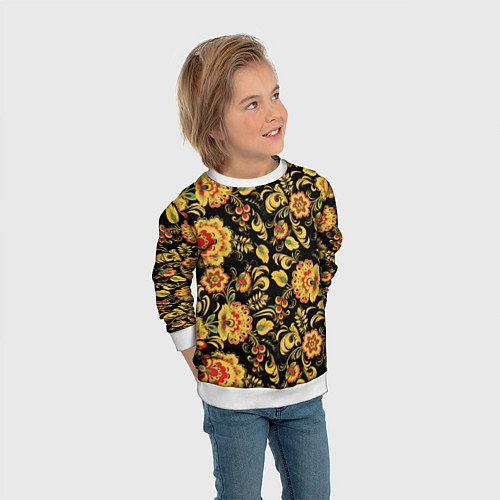 Детский свитшот Хохлома / 3D-Белый – фото 3