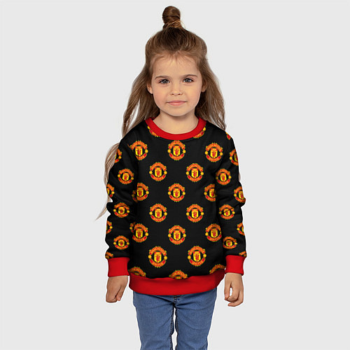 Детский свитшот Manchester United Pattern / 3D-Красный – фото 4