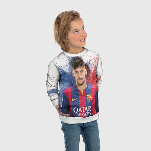 Детский свитшот Neymar FCB / 3D-Белый – фото 3