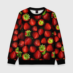 Свитшот детский Клубничка, цвет: 3D-черный