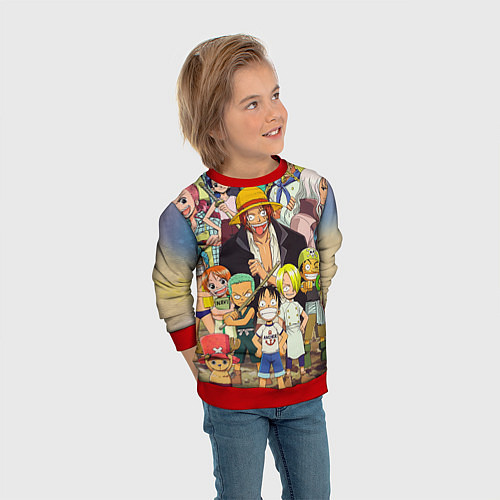 Детский свитшот One Piece / 3D-Красный – фото 3