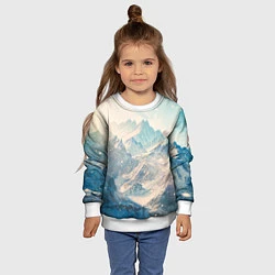 Свитшот детский Горы, цвет: 3D-белый — фото 2