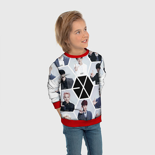 Детский свитшот EXO Boys / 3D-Красный – фото 3