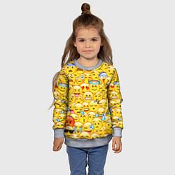 Свитшот детский Emoji, цвет: 3D-меланж — фото 2