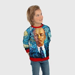 Свитшот детский Ленин Ван Гога, цвет: 3D-красный — фото 2