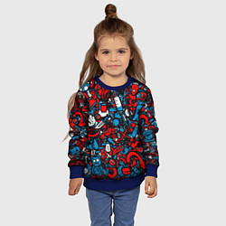 Свитшот детский Стикербомбинг, цвет: 3D-синий — фото 2