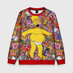 Свитшот детский Рай Гомера, цвет: 3D-красный