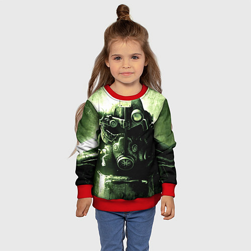 Детский свитшот Fallout Robot / 3D-Красный – фото 4