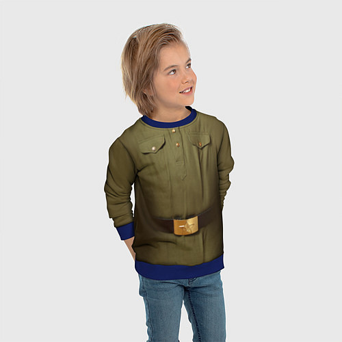 Детский свитшот Униформа солдата / 3D-Синий – фото 3