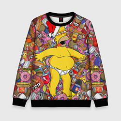 Свитшот детский Обжора Гомер, цвет: 3D-черный