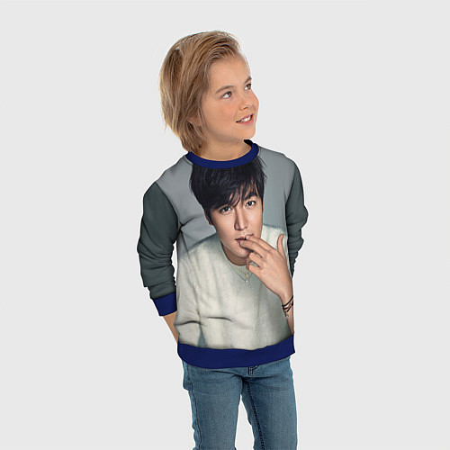 Детский свитшот Lee Min Ho / 3D-Синий – фото 3