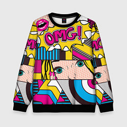 Свитшот детский POP ART, цвет: 3D-черный