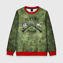 Свитшот детский Hunting & Fishing, цвет: 3D-красный