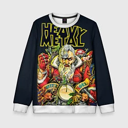 Свитшот детский Heavy Metal Santa, цвет: 3D-белый