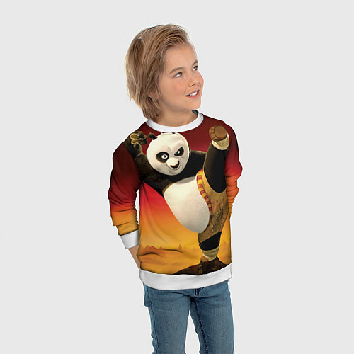 Детский свитшот Кунг фу панда / 3D-Белый – фото 3