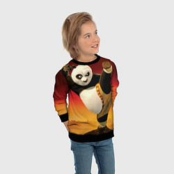 Свитшот детский Кунг фу панда, цвет: 3D-черный — фото 2