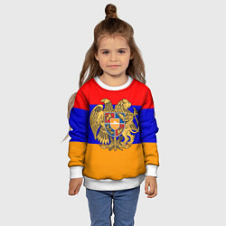 Свитшот детский Герб и флаг Армении, цвет: 3D-белый — фото 2