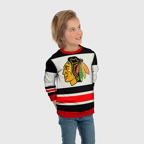 Детский свитшот Chicago Blackhawks / 3D-Красный – фото 3