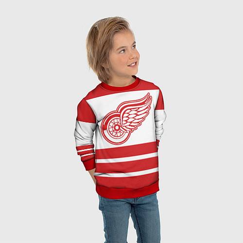 Детский свитшот Detroit Red Wings / 3D-Красный – фото 3