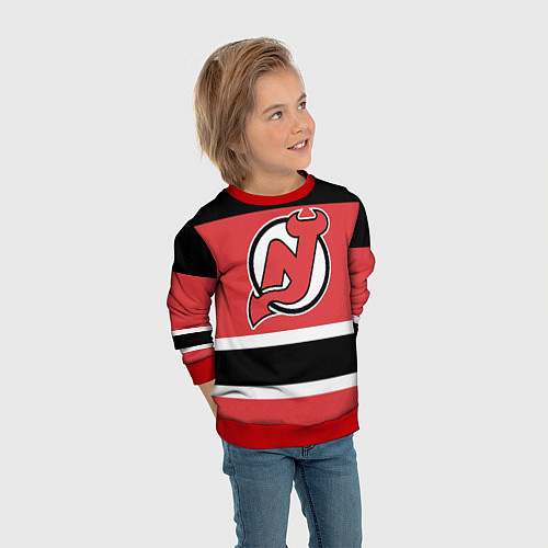 Детский свитшот New Jersey Devils / 3D-Красный – фото 3