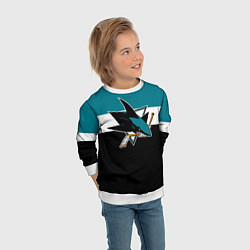 Свитшот детский San Jose Sharks, цвет: 3D-белый — фото 2