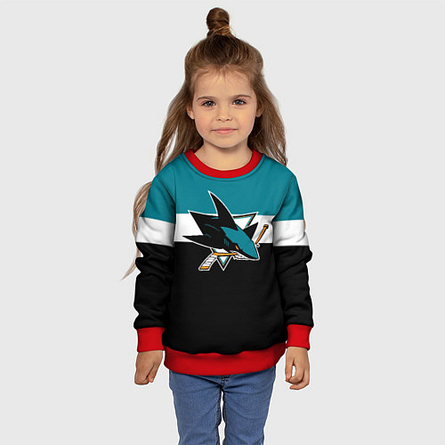 Детский свитшот San Jose Sharks / 3D-Красный – фото 4