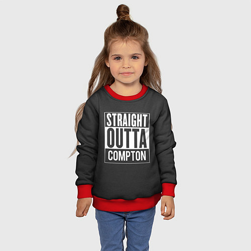 Детский свитшот Straight Outta Compton / 3D-Красный – фото 4