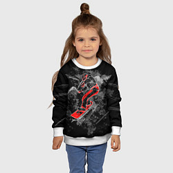 Свитшот детский Сноубордист, цвет: 3D-белый — фото 2