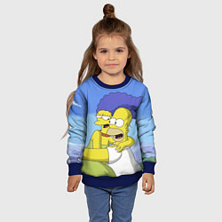 Свитшот детский Гомер и Мардж, цвет: 3D-синий — фото 2