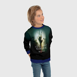 Свитшот детский X-files: Alien hand, цвет: 3D-синий — фото 2