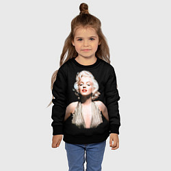 Свитшот детский Мерлин Монро 2, цвет: 3D-черный — фото 2