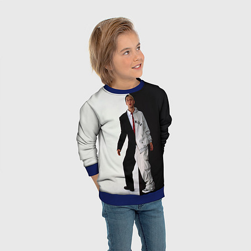Детский свитшот Eminem: Black & White / 3D-Синий – фото 3