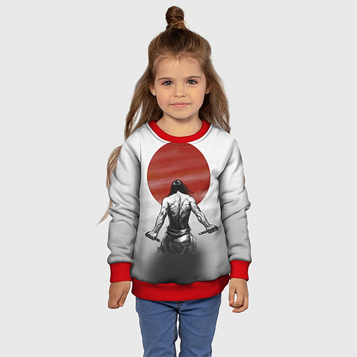 Детский свитшот Ярость самурая / 3D-Красный – фото 4
