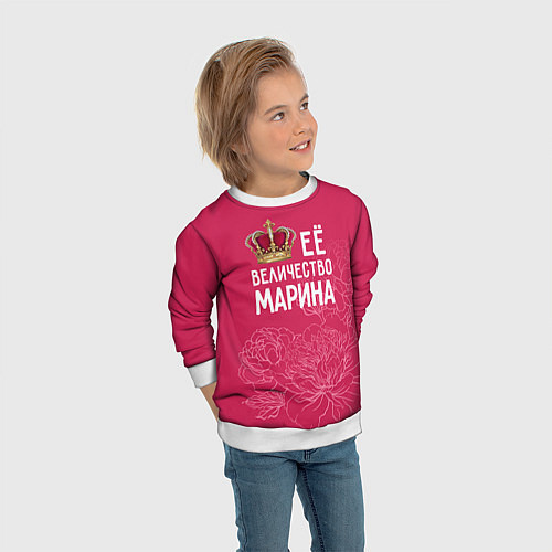 Детский свитшот Её величество Марина / 3D-Белый – фото 3