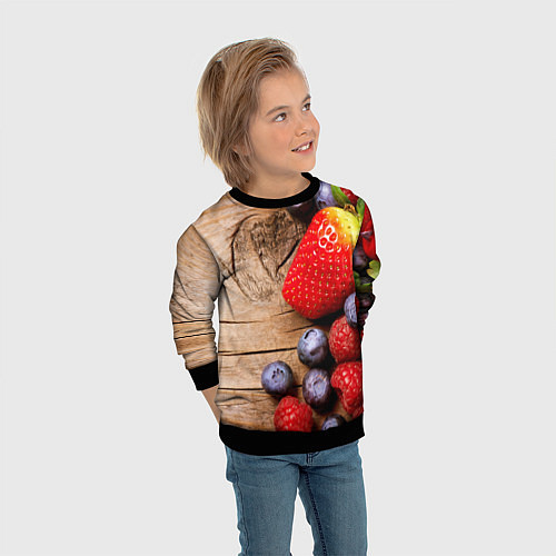 Детский свитшот Ягодный микс / 3D-Черный – фото 3