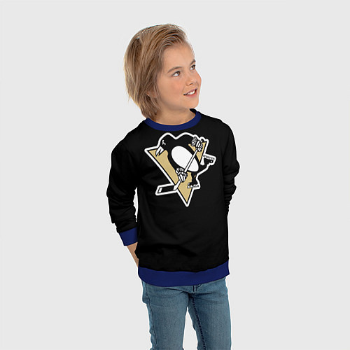 Детский свитшот Pittsburgh Penguins: Crosby / 3D-Синий – фото 3