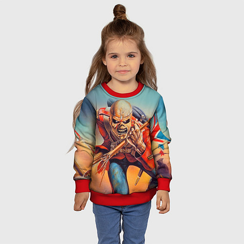 Детский свитшот Iron Maiden: Crash arrow / 3D-Красный – фото 4