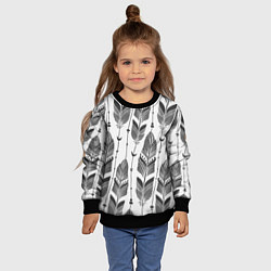 Свитшот детский Перья, цвет: 3D-черный — фото 2
