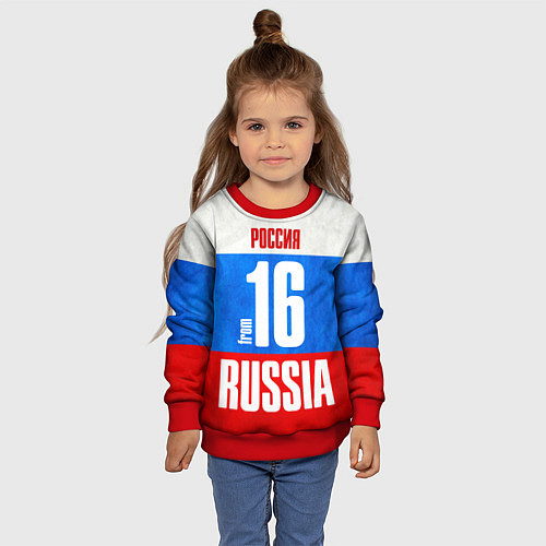 Детский свитшот Russia: from 16 / 3D-Красный – фото 4
