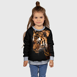 Свитшот детский Тигрица, цвет: 3D-меланж — фото 2