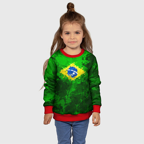 Детский свитшот Бразилия / 3D-Красный – фото 4